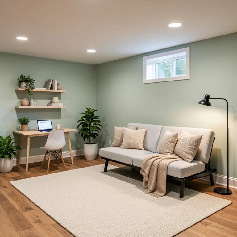 13 Soothing Sage Green Basement Design Ideas