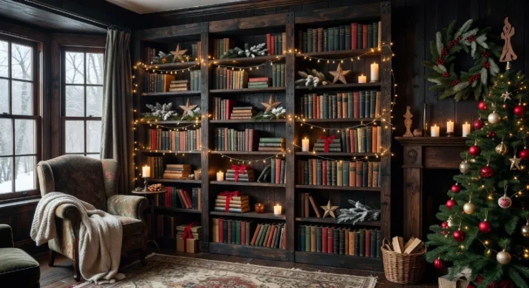 16 Moody Dark Cottagecore Christmas Living Room Ideas