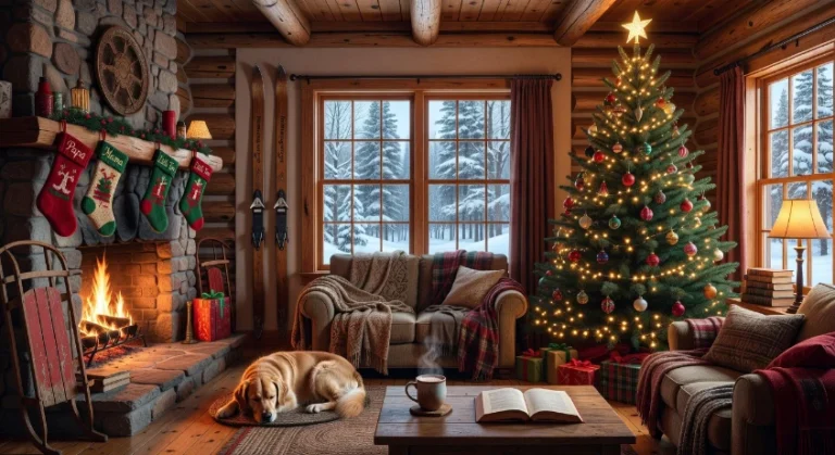 17 Cozy Cabin Christmas Mountain Lodge Living Rooms
